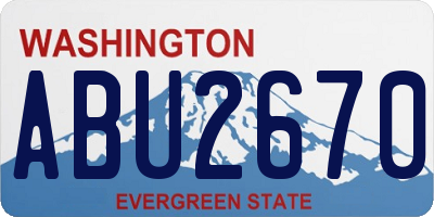 WA license plate ABU2670