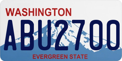 WA license plate ABU2700