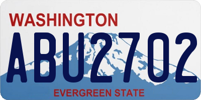 WA license plate ABU2702
