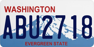 WA license plate ABU2718