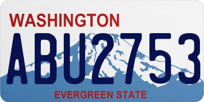 WA license plate ABU2753