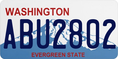 WA license plate ABU2802
