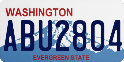 WA license plate ABU2804