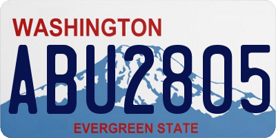 WA license plate ABU2805