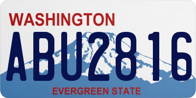 WA license plate ABU2816