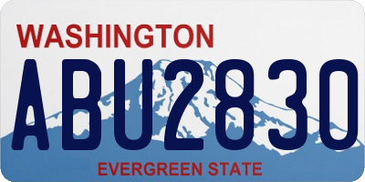 WA license plate ABU2830
