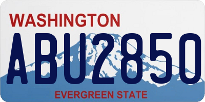 WA license plate ABU2850