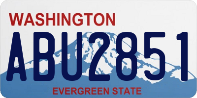 WA license plate ABU2851
