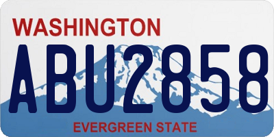 WA license plate ABU2858
