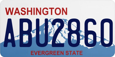 WA license plate ABU2860