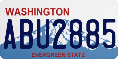 WA license plate ABU2885