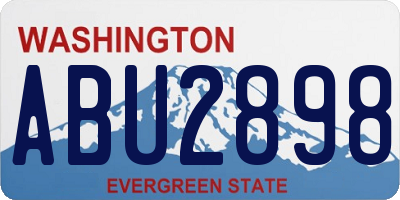 WA license plate ABU2898