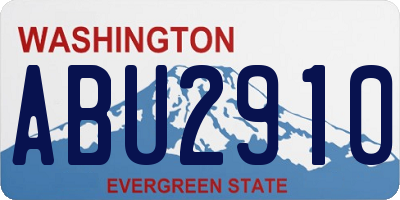 WA license plate ABU2910