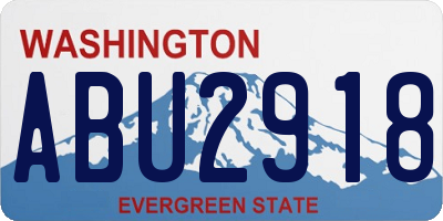 WA license plate ABU2918