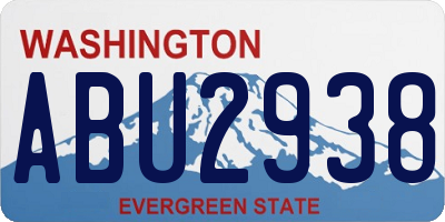 WA license plate ABU2938