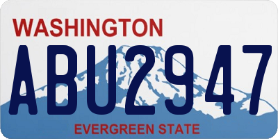 WA license plate ABU2947