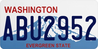 WA license plate ABU2952