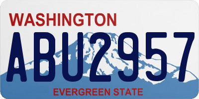 WA license plate ABU2957