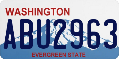 WA license plate ABU2963