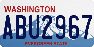 WA license plate ABU2967