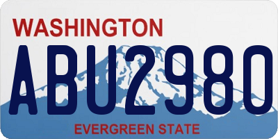 WA license plate ABU2980