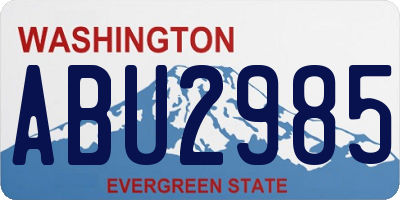 WA license plate ABU2985