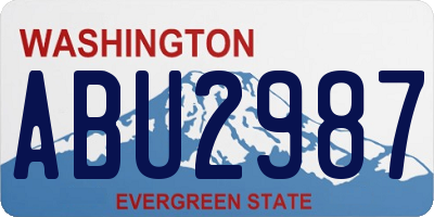 WA license plate ABU2987