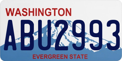 WA license plate ABU2993