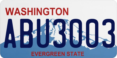WA license plate ABU3003