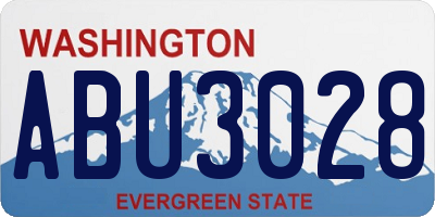 WA license plate ABU3028