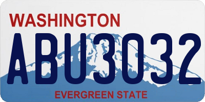 WA license plate ABU3032