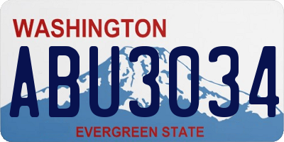 WA license plate ABU3034