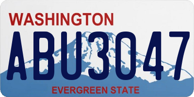 WA license plate ABU3047