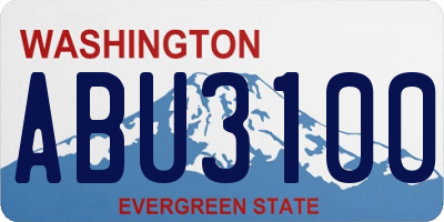 WA license plate ABU3100