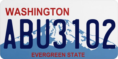 WA license plate ABU3102