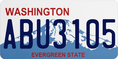 WA license plate ABU3105