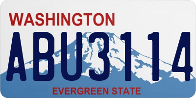 WA license plate ABU3114