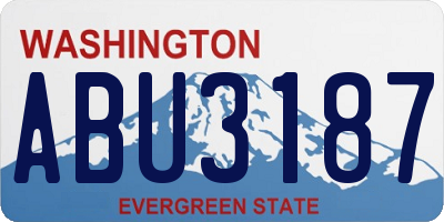 WA license plate ABU3187
