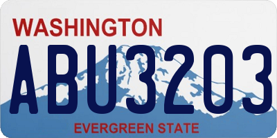 WA license plate ABU3203