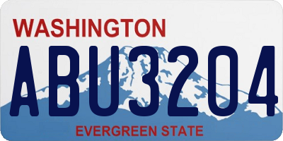 WA license plate ABU3204