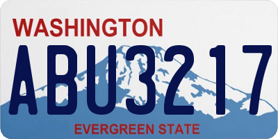 WA license plate ABU3217