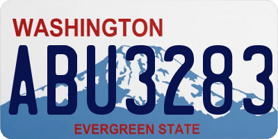 WA license plate ABU3283