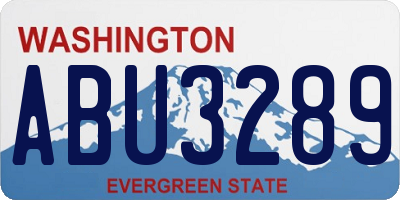 WA license plate ABU3289