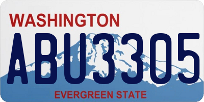 WA license plate ABU3305