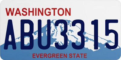 WA license plate ABU3315