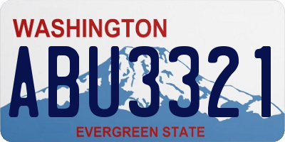 WA license plate ABU3321