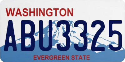 WA license plate ABU3325