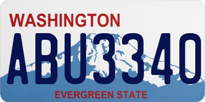 WA license plate ABU3340