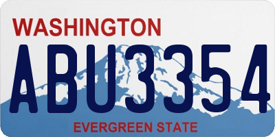 WA license plate ABU3354