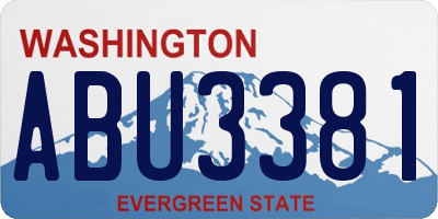 WA license plate ABU3381